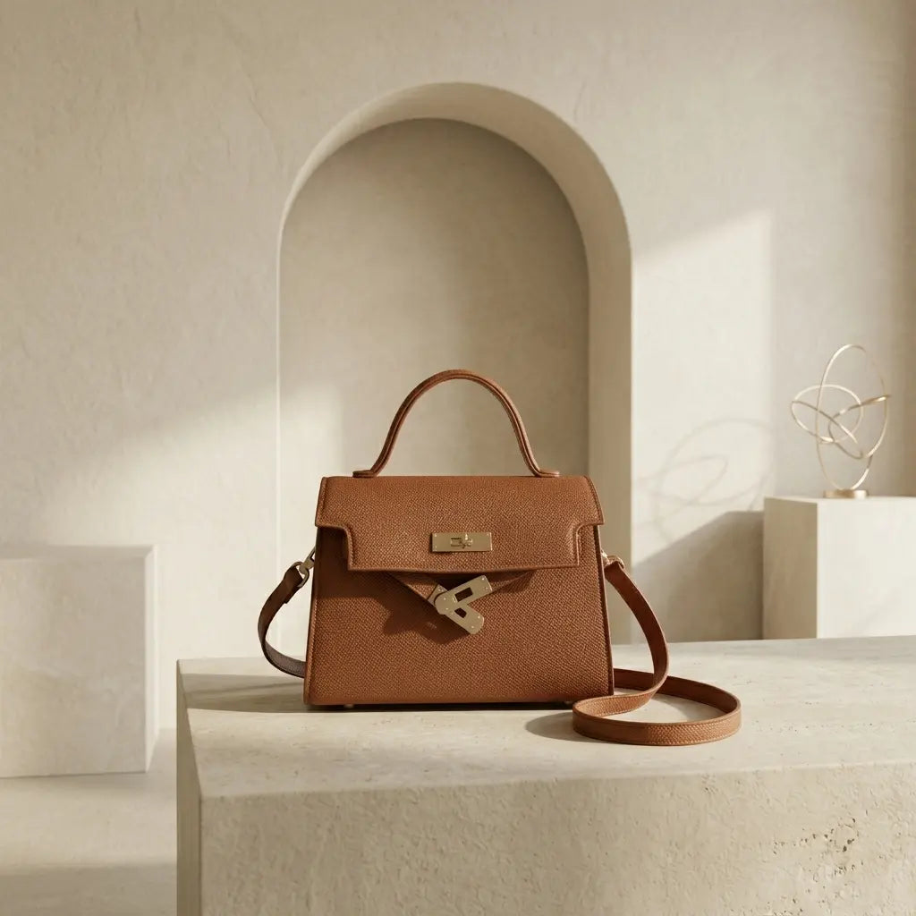 Cognac Top-Handle Bag — image 1