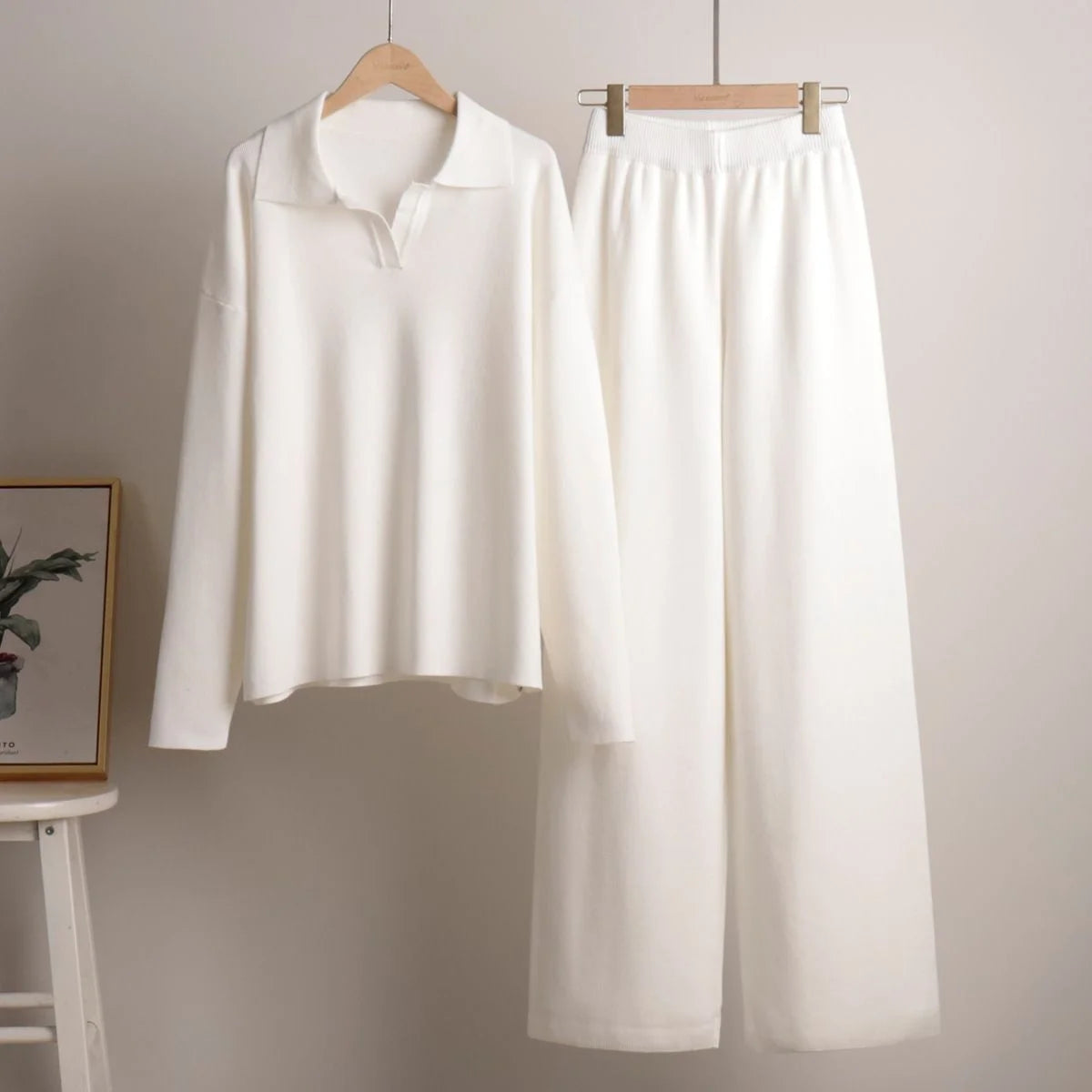 Polo-Collar Knit Trouser Set — image 5