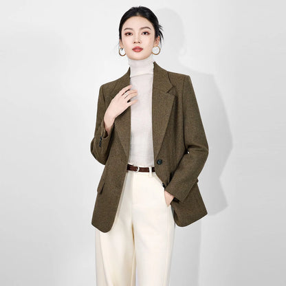 Herringbone Wool-Blend Blazer — image 1