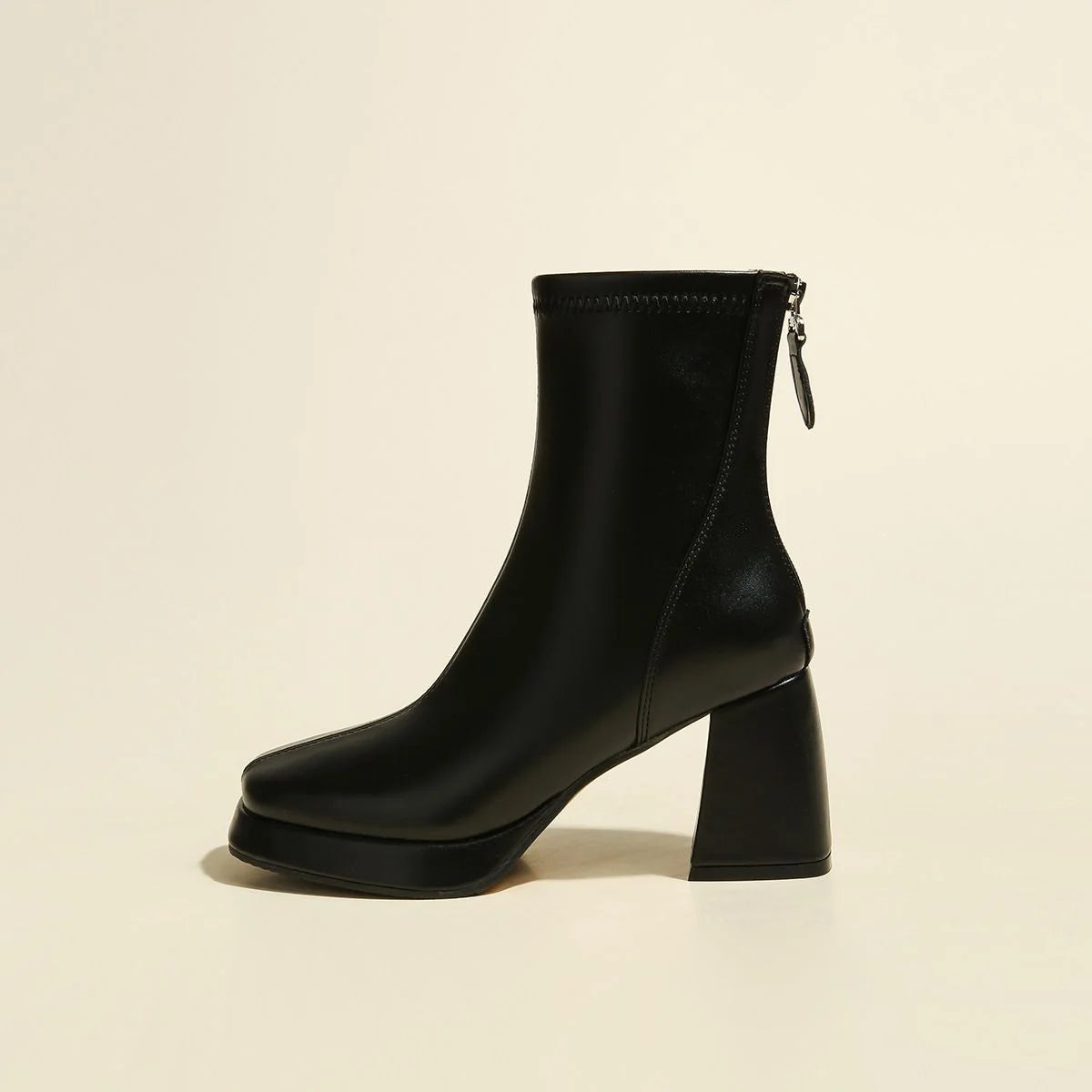 Square-Toe Block-Heel Ankle Boot — image 1