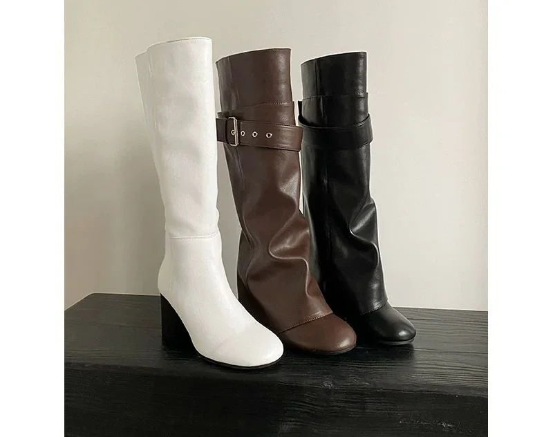 Buckled Knee-High Riding Boot — image 1