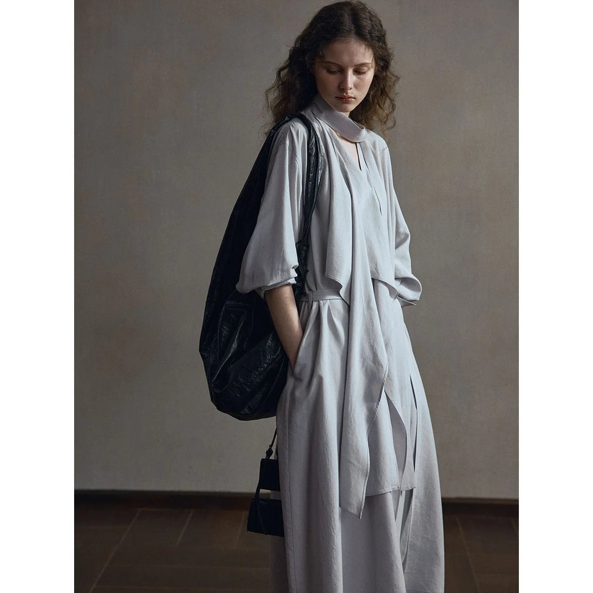 Lyocell-Linen Trench Dress — image 1