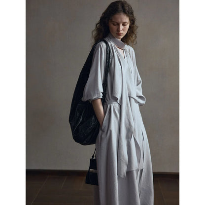 Lyocell-Linen Trench Dress — image 1