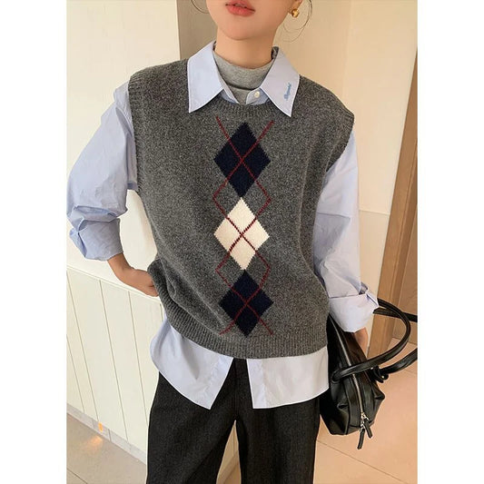 Argyle Knit Vest — image 1