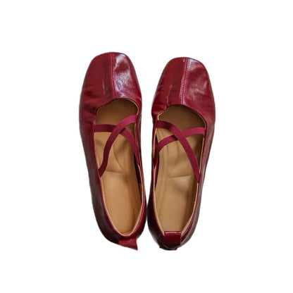 Square-Toe Criss-Cross Ballet Flat — image 2