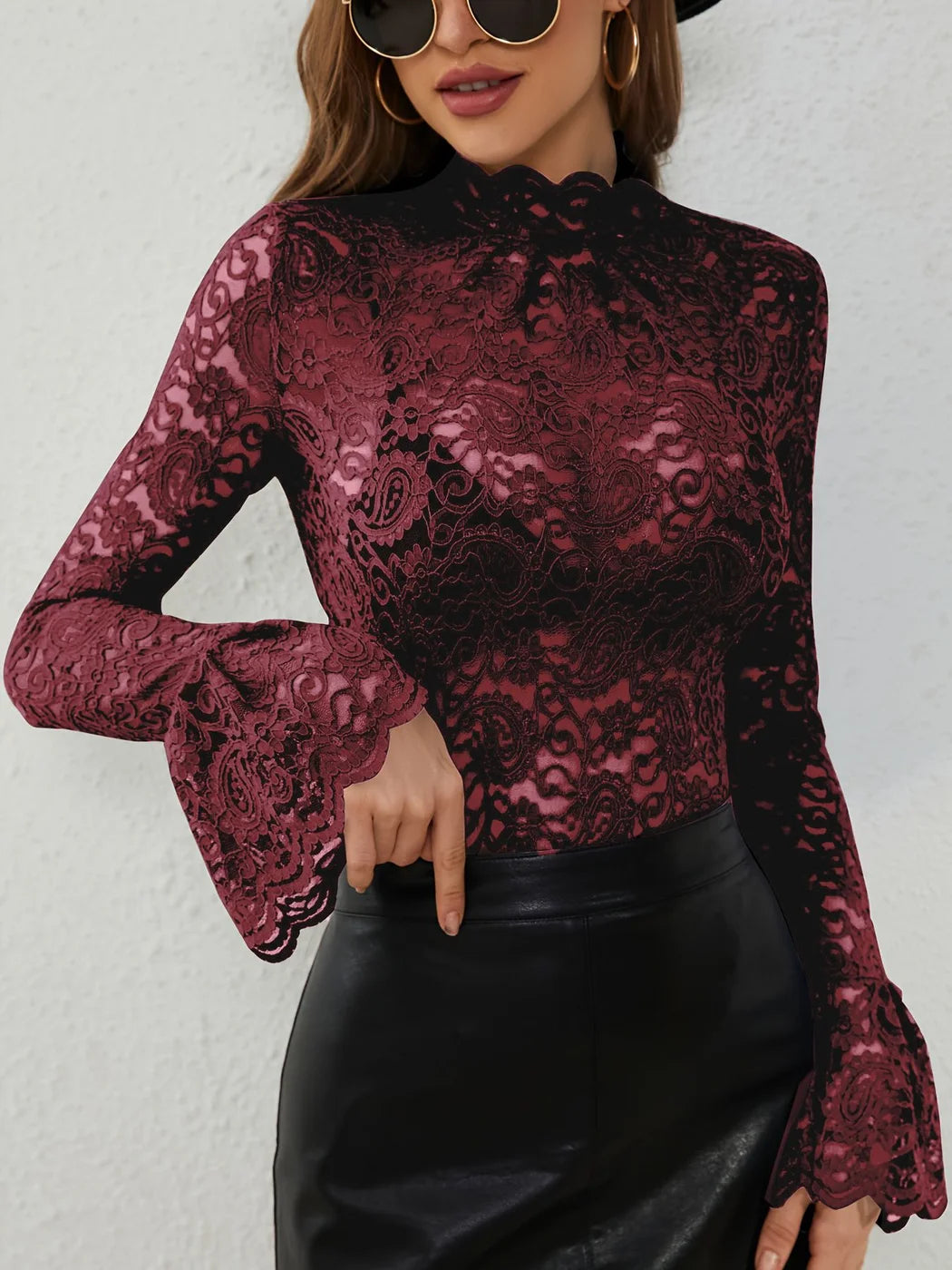 Lace Top with a Flared Sleeve — image 2