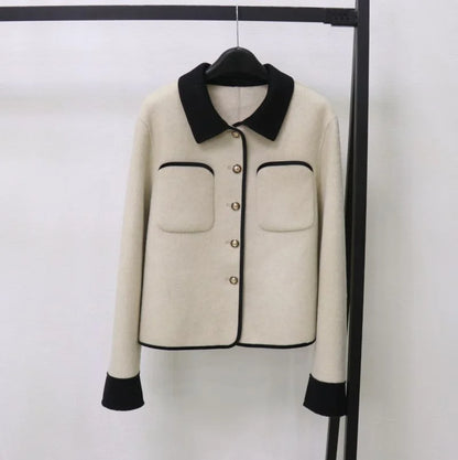 Contrast-Collar Wool-Blend Jacket — image 2