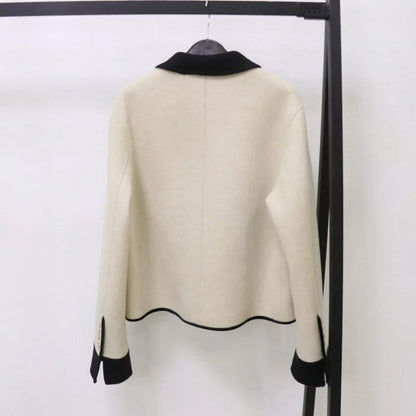 Contrast-Collar Wool-Blend Jacket — image 3