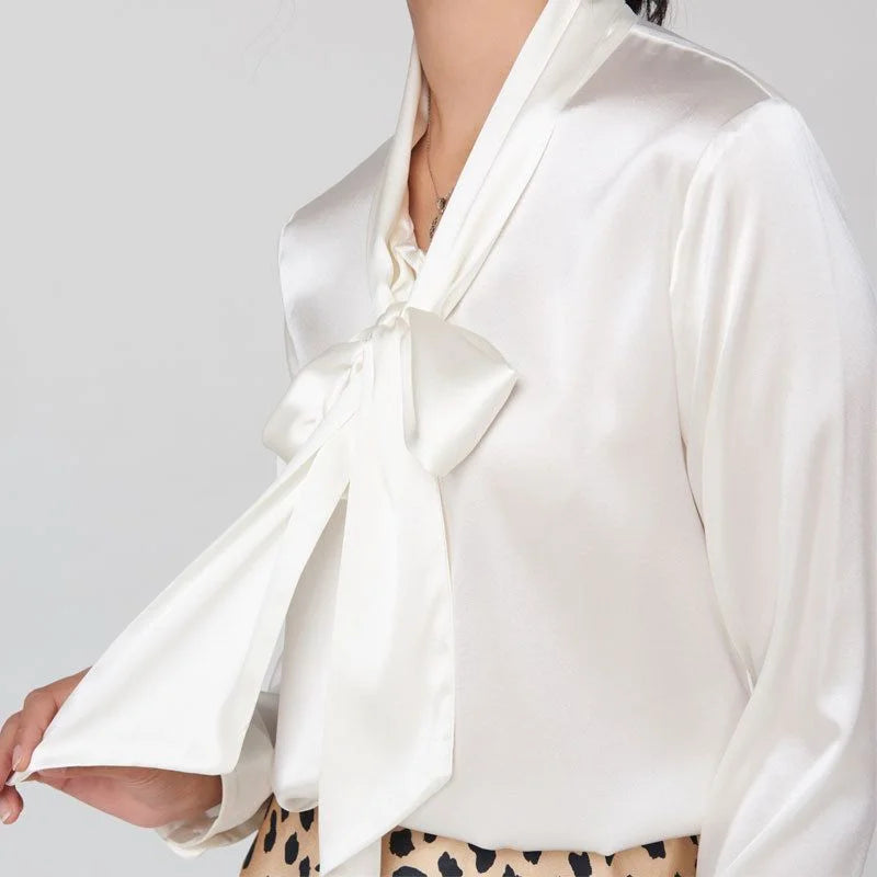 Mulberry Silk Bow Blouse — image 6