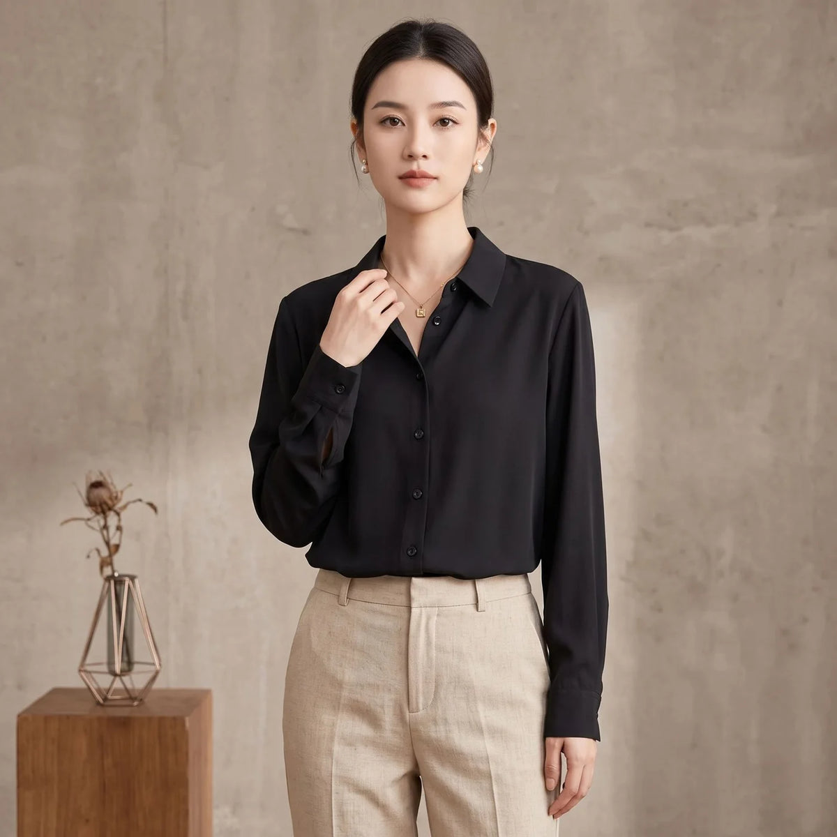 Soft-Collar Silk Shirt — image 3