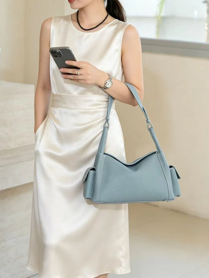 Slouchy Top-Grain Leather Shoulder Bag — image 3