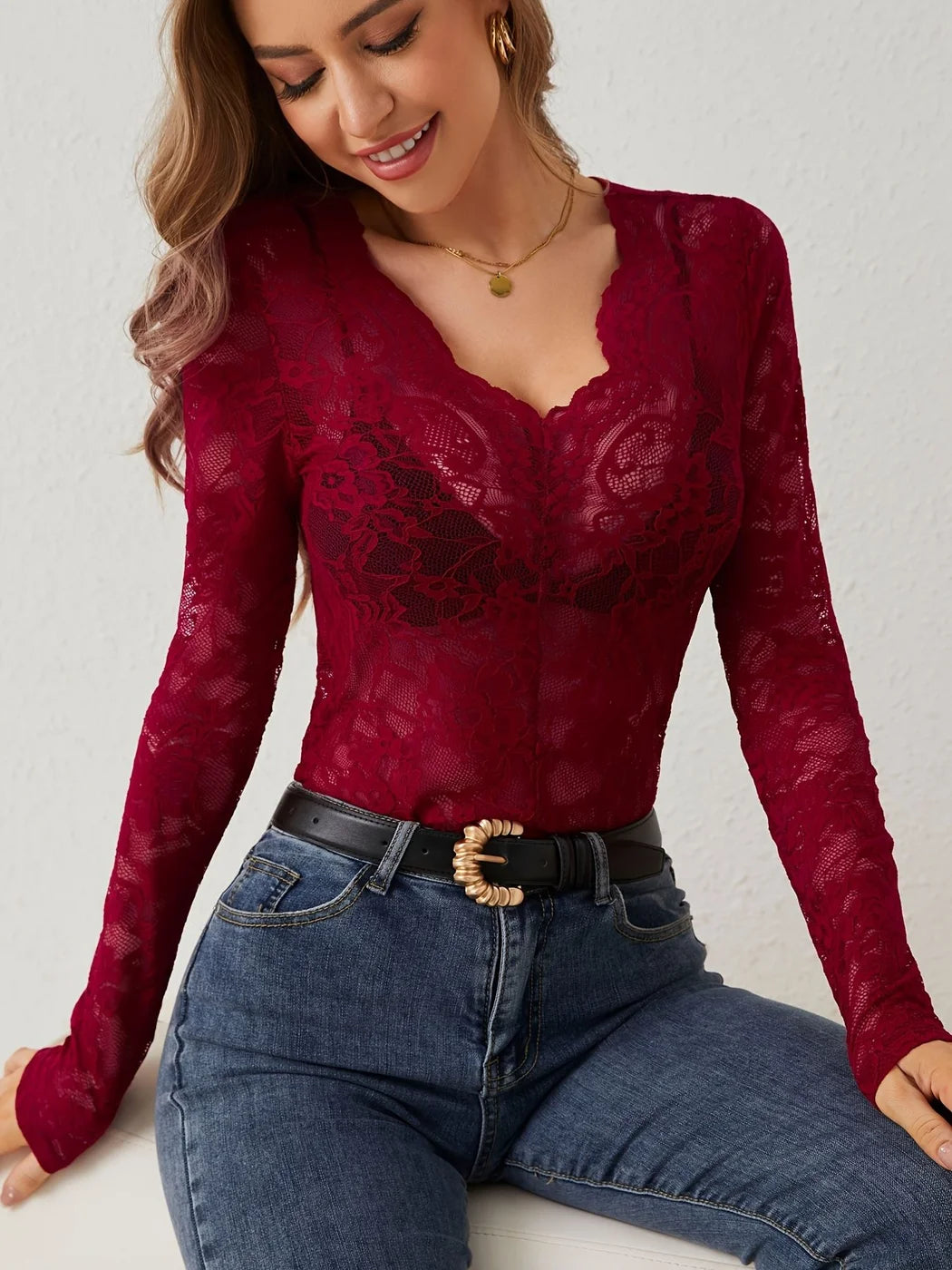 Sheer Lace Layering Top — image 4