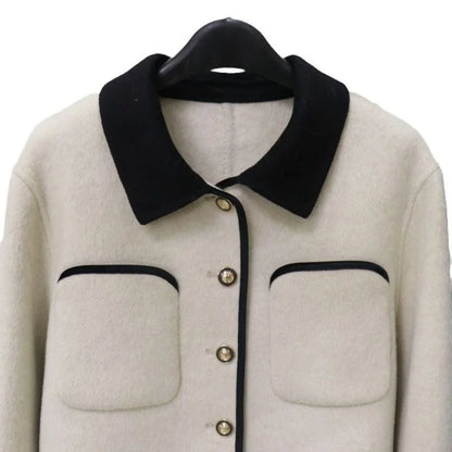 Contrast-Collar Wool-Blend Jacket — image 4