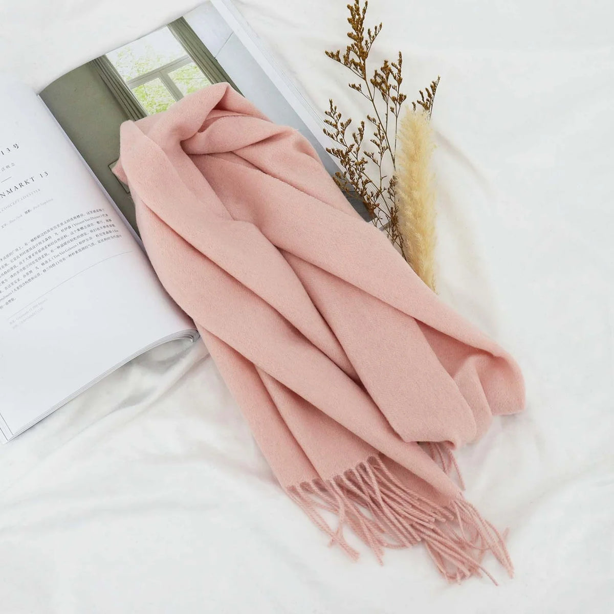 Long Wool Fringe Scarf — image 4