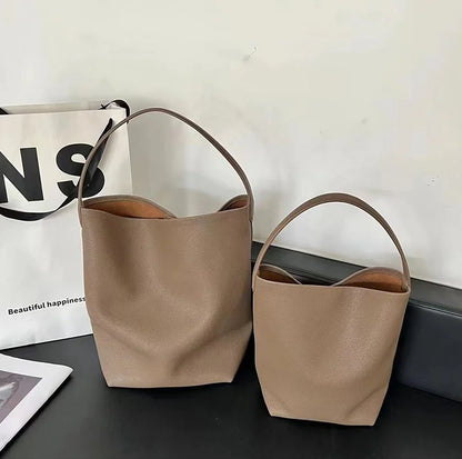 Drawstring Leather Bucket Bag — image 4