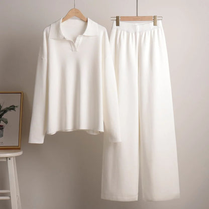 Polo-Collar Knit Trouser Set — image 5