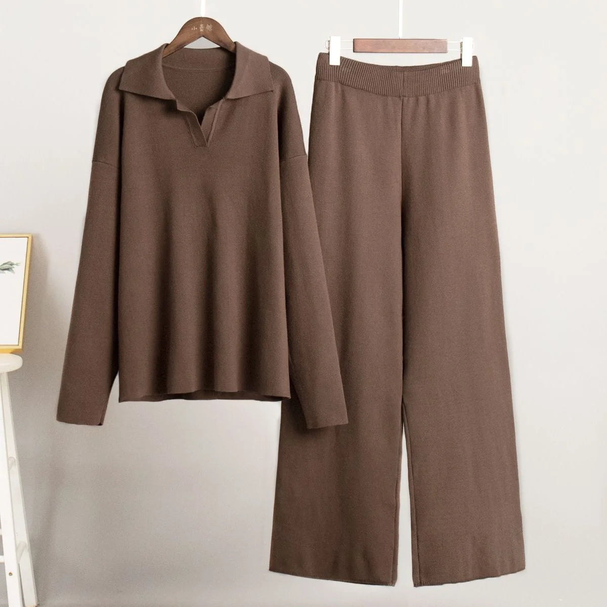 Polo-Collar Knit Trouser Set — image 6
