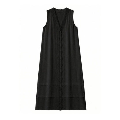 Lace-Inset Linen Dress — image 6