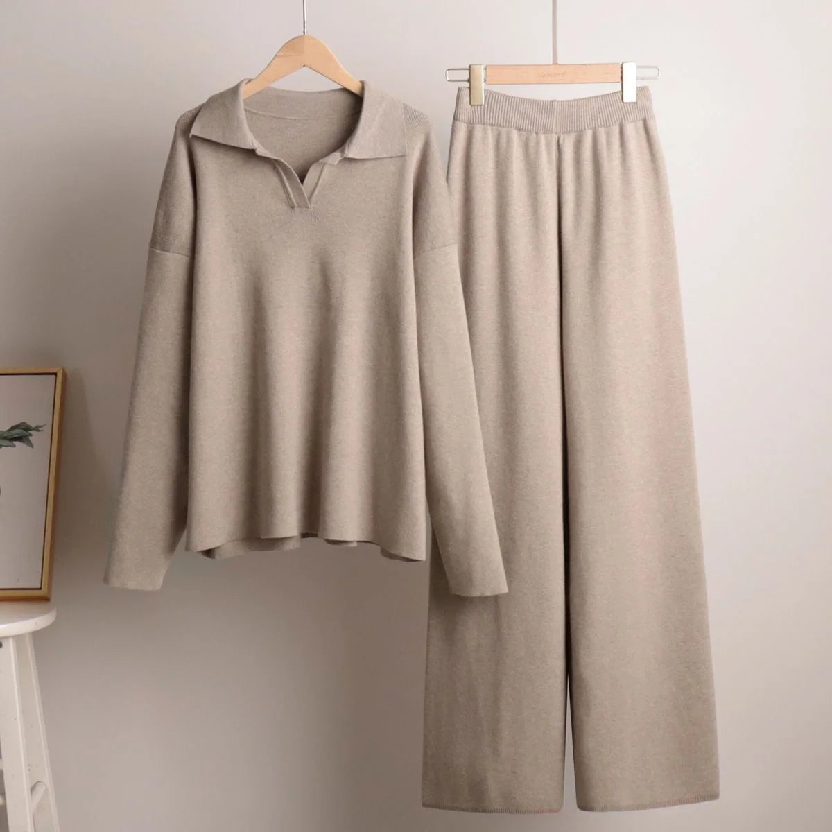 Polo-Collar Knit Trouser Set — image 7