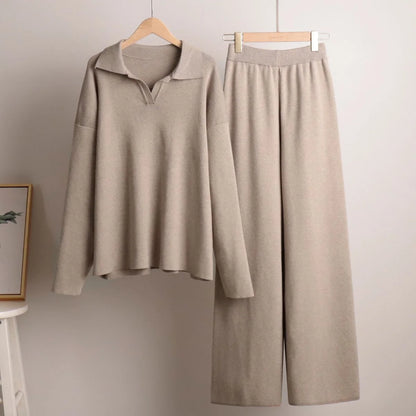 Polo-Collar Knit Trouser Set — image 7