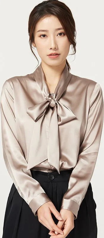 Mulberry Silk Bow Blouse — image 5
