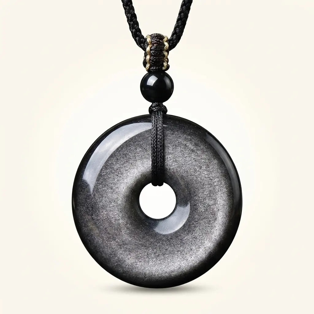 Obsidian Circle Pendant — image 1