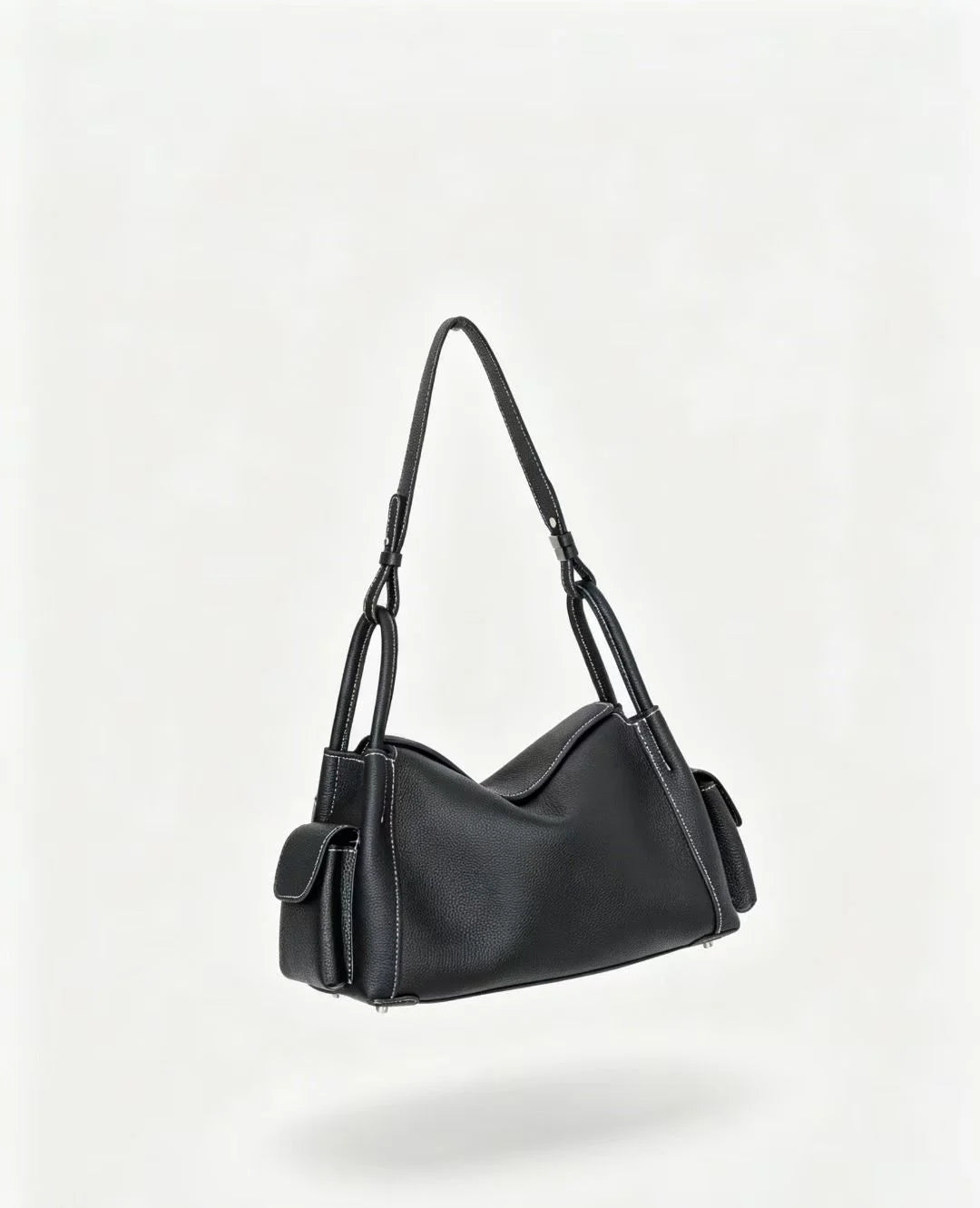 Slouchy Top-Grain Leather Shoulder Bag — image 10