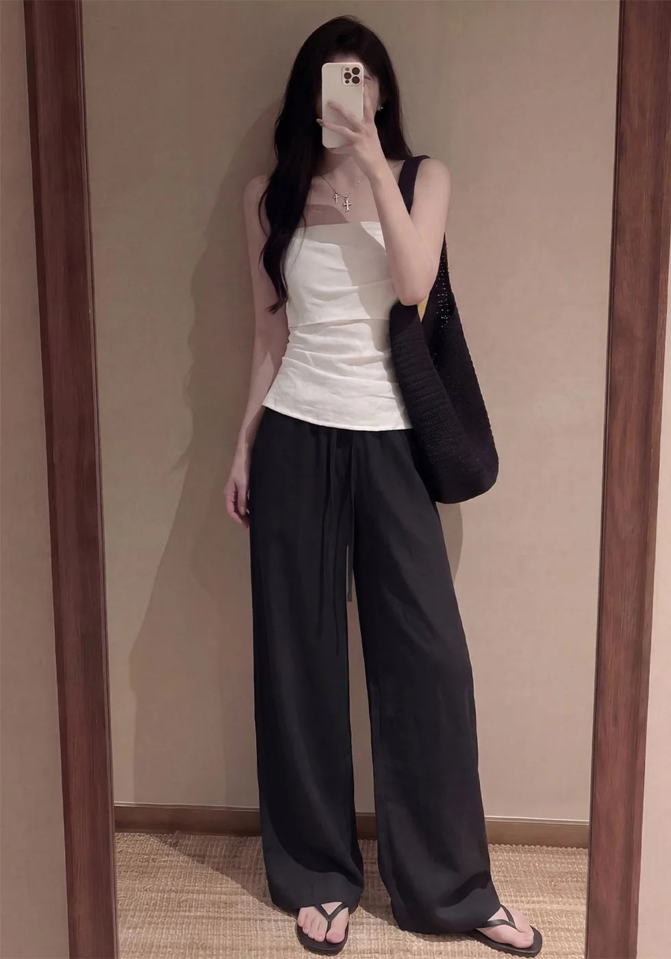Lyocell-Blend Wide-Leg Trouser — image 3