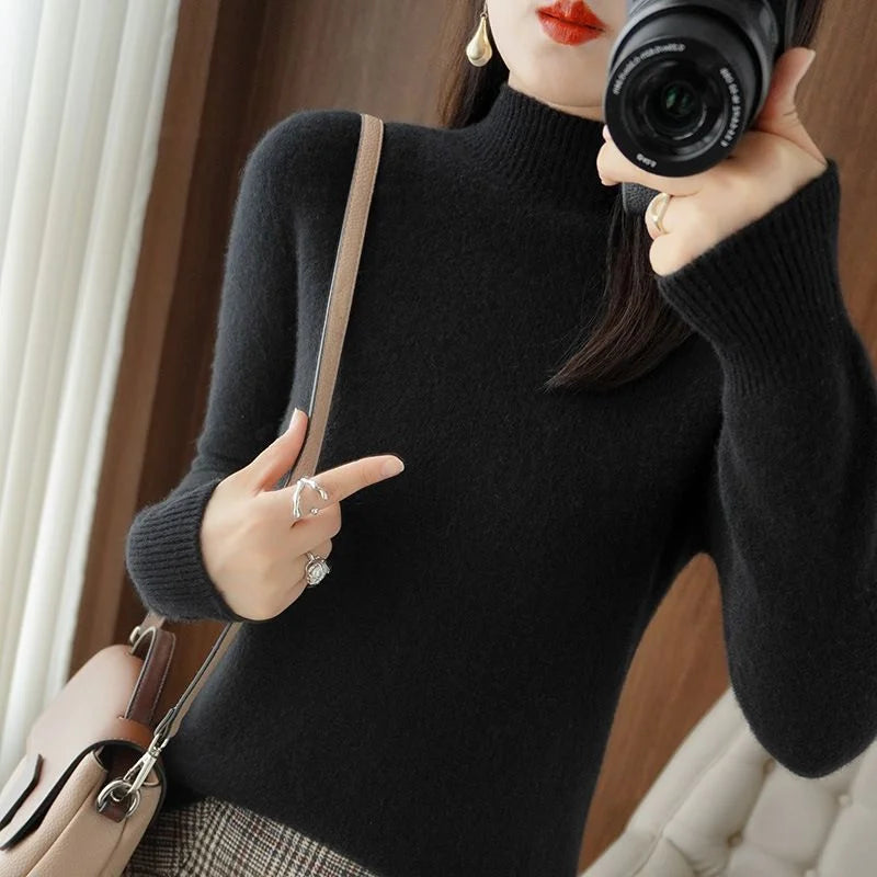 Mock-Neck Wool Sweater — image 3