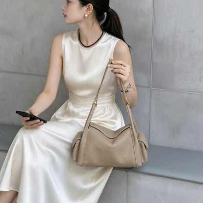 Slouchy Top-Grain Leather Shoulder Bag — image 7