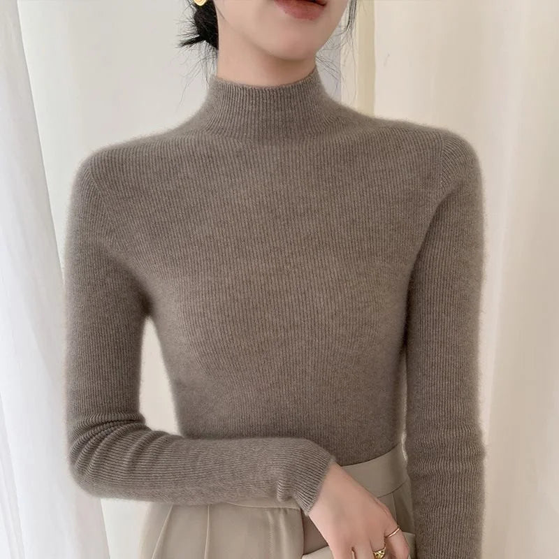 Mock-Neck Wool Sweater — image 1