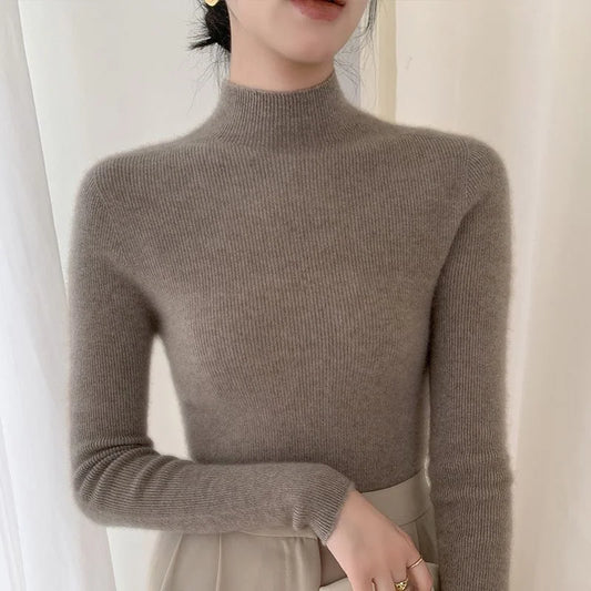 Mock-Neck Wool Sweater — image 1